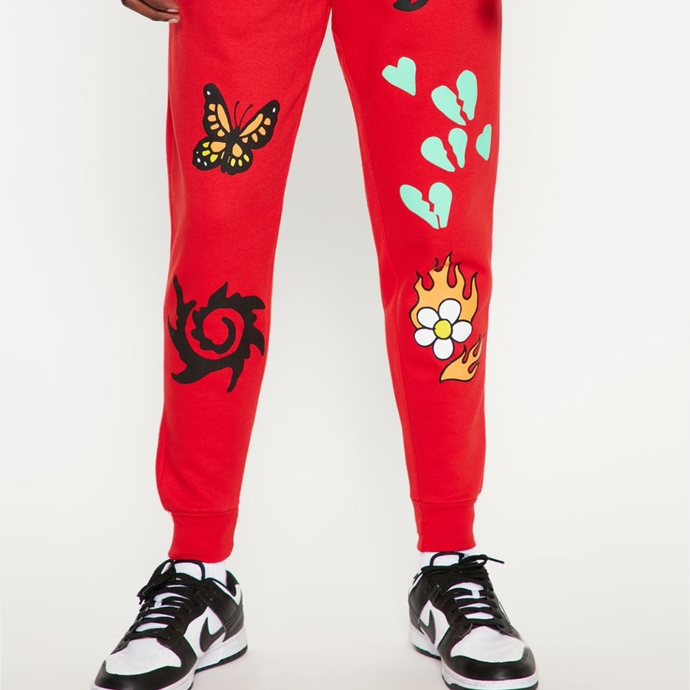 Fashion Nova Men’s Bold Red Joggers